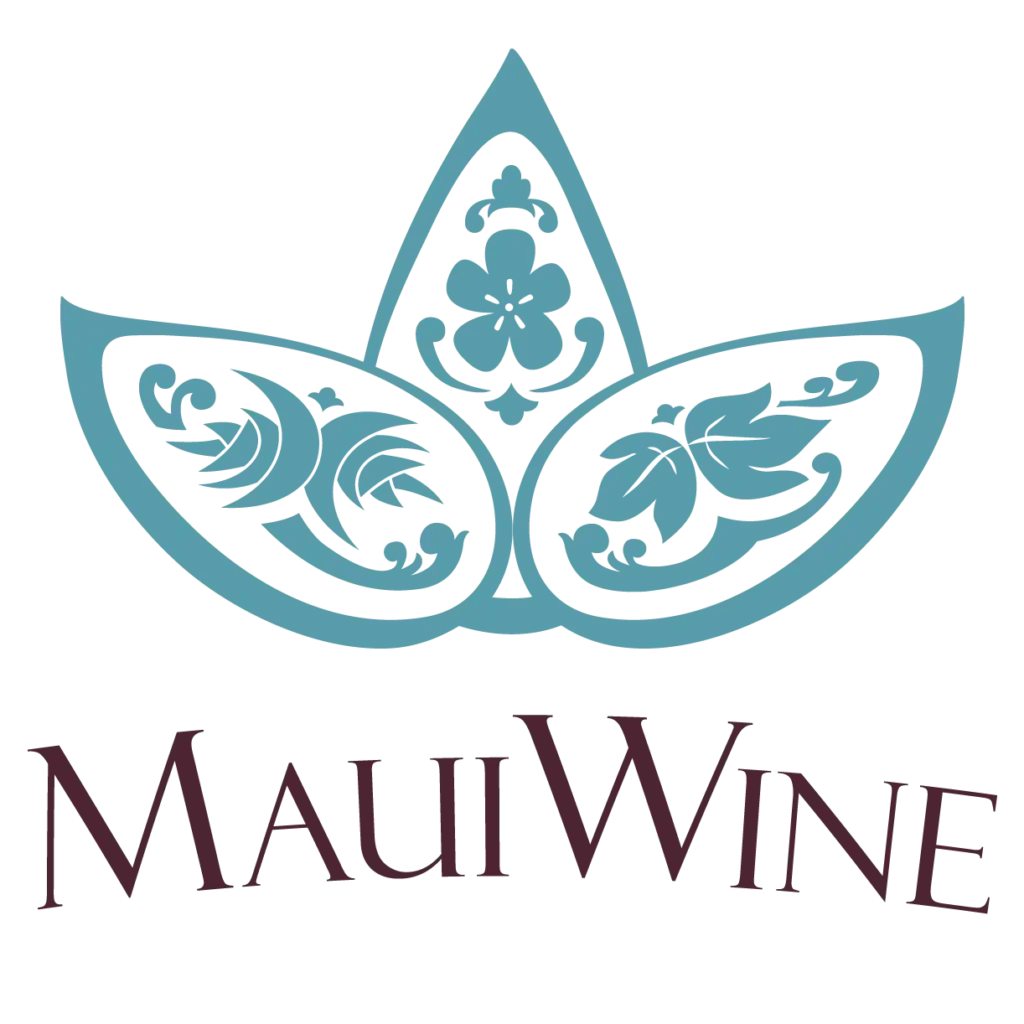 MauiWine logo in teal with dark text