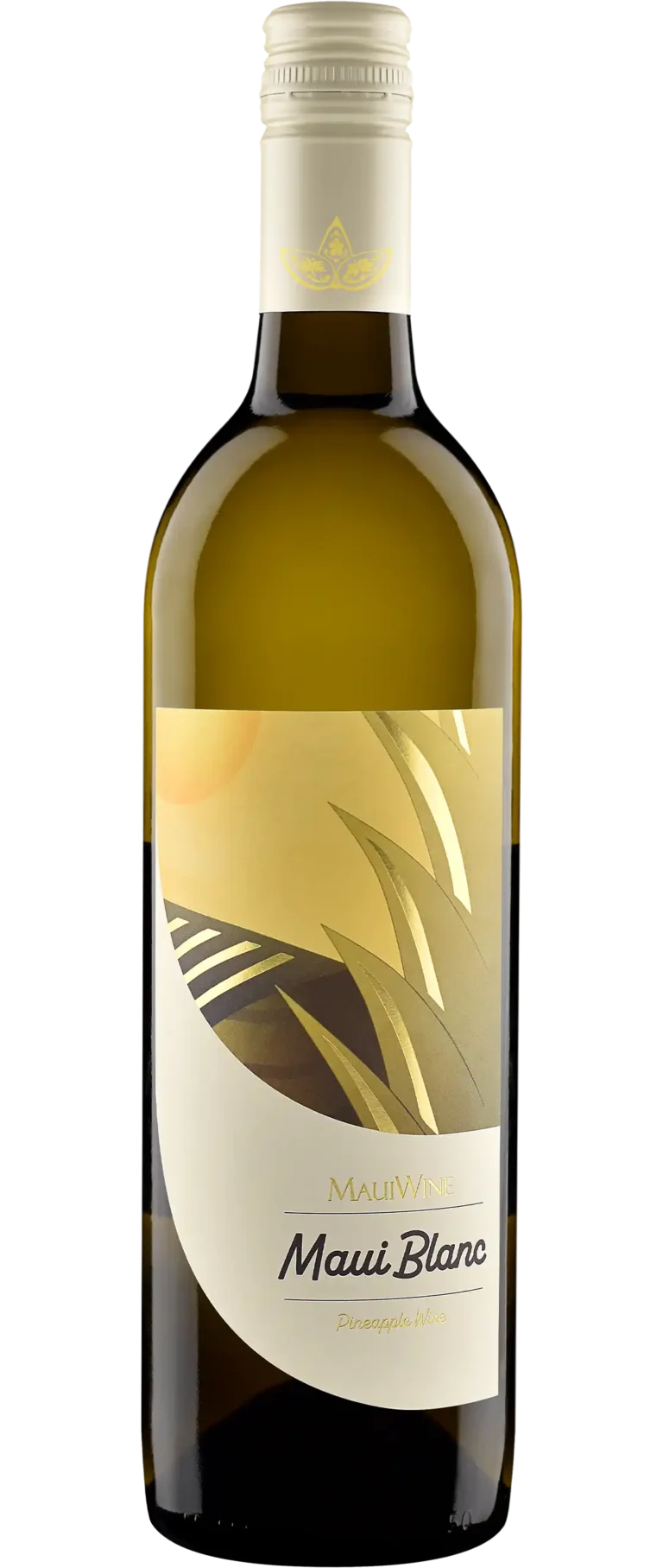 Bottle of Maui Blanc pineapple wine